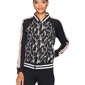 Trina Turk Recreation Leopard Luxe Jaquard Bomber Jacket